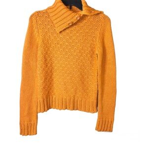 Zara‎ Chunky Button Neck Sweater Orange Size Medium